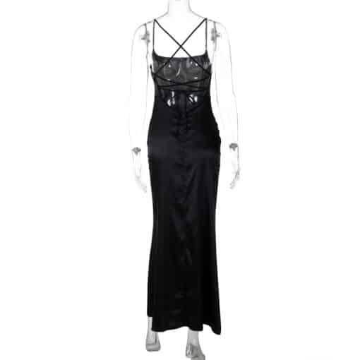 black satin dress maxi