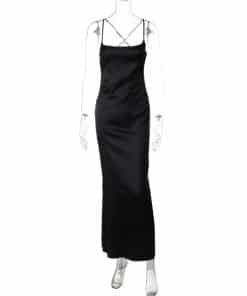 black satin dress maxi